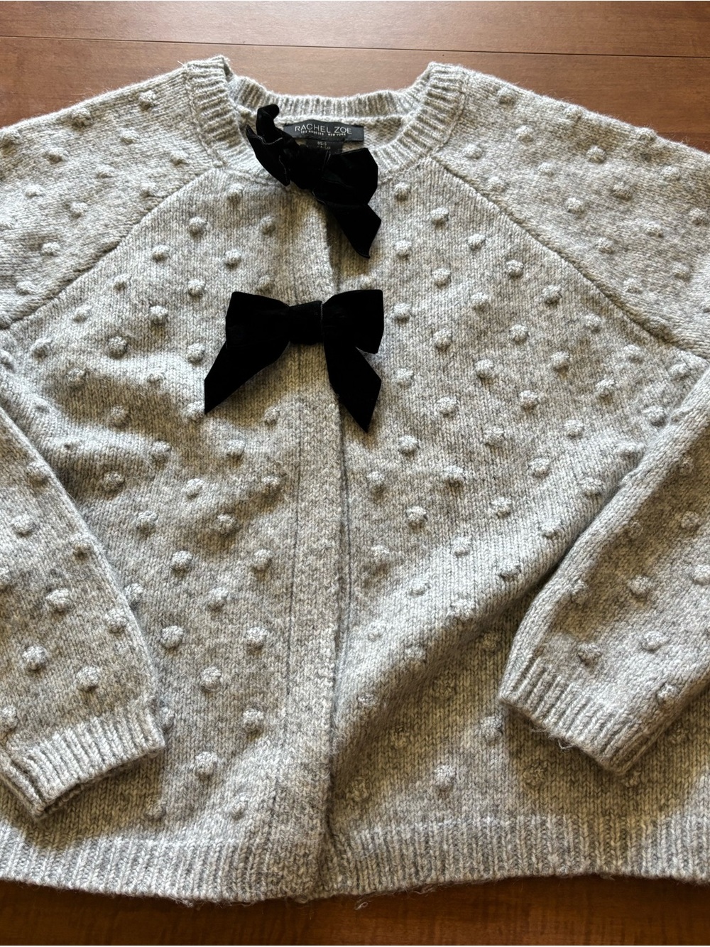 Rachel Zoe Light Gray Knit Sweater with Black Label